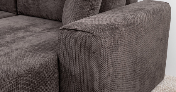 Диван-кровать угловой Оксфорд 711 композиция 2, Muza 06 темно-коричневый, модульная система, сборка на любую сторону