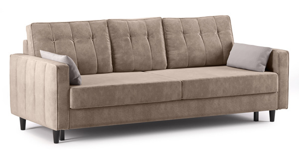 Диван-кровать прямой Арно ТД 565 велюр Лаки 04 песочный, Vertical 910 молочно-серый