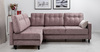 Диван-кровать угловой Арно ТД 567 велюр Лаки 17 пепел розы, Vertical 910 молочно-серый, сборка на любую сторону