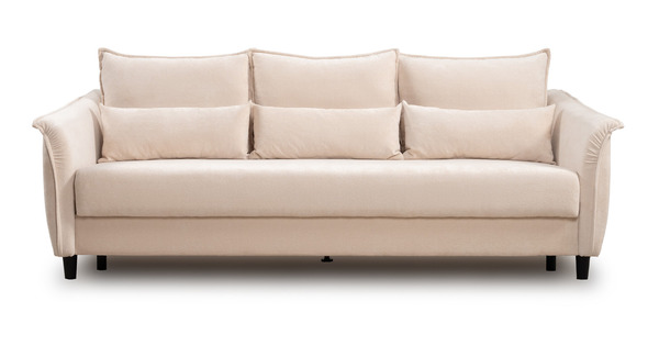 Диван-кровать прямой Берта ТД 771 велюр Mirage semolina молочный