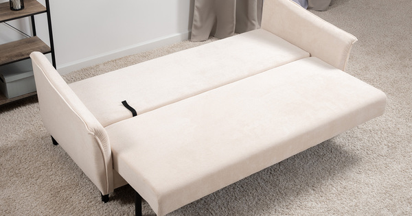 Диван-кровать прямой Берта ТД 771 велюр Mirage semolina молочный