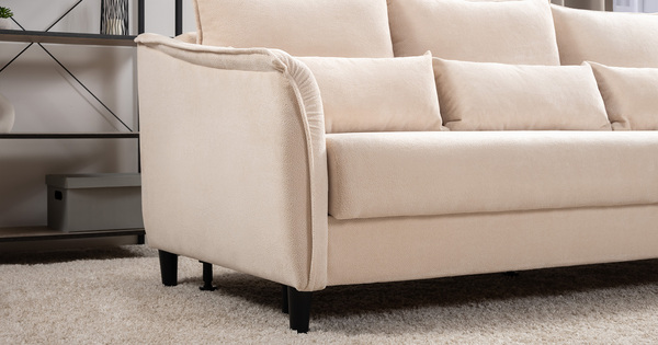 Диван-кровать прямой Берта ТД 771 велюр Mirage semolina молочный