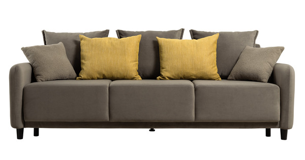 Диван-кровать прямой Дакота ТД 583 велюр Vendetta 10 серо-коричневый, Riga 1598 z1 col 34 горчичный, Romeo 03