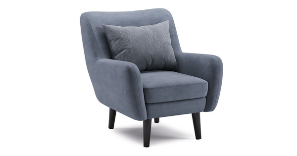 Кресло для отдыха Дакота ТК 584 велюр Vendetta 24 синий, Riga 1598 z1 col 20 серо-голубой