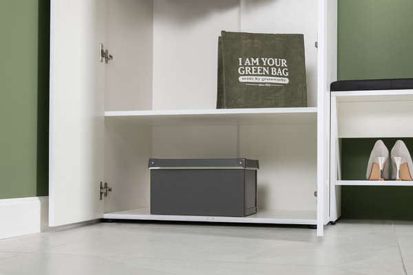 Прихожая Эйр композиция 1 белый PE шагрень, собирается на любую сторону