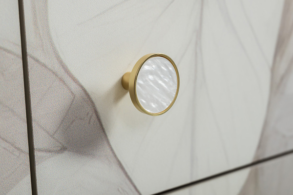 Шкаф Флоу 16.329 кашемир 5981 BS, белый PE шагрень, фотопечать