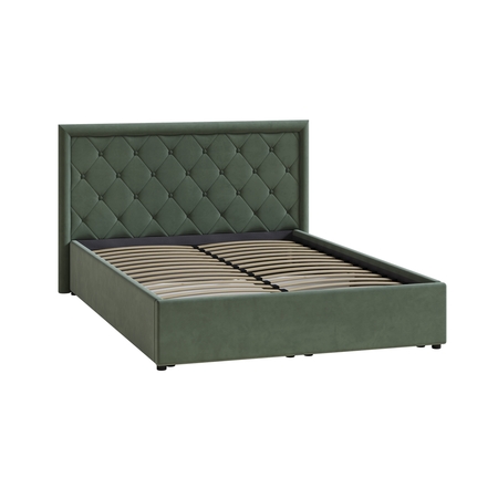 Кровать Марион 140 велюр OCEAN 012 темно-зеленый с ортопедическим основанием и подъемным механизмом (спальное место 140 х 200)