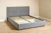 Кровать Марион 160 велюр OCEAN 023 серый с ортопедическим основанием и подъемным механизмом (спальное место 160 х 200)