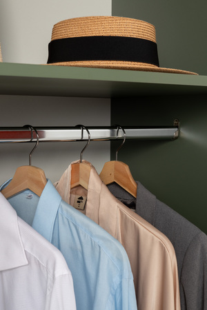 Шкаф двустворчатый Марион 16.340.02 дымчатый зеленый K521, олива шагрень AG 1050 ПВХ