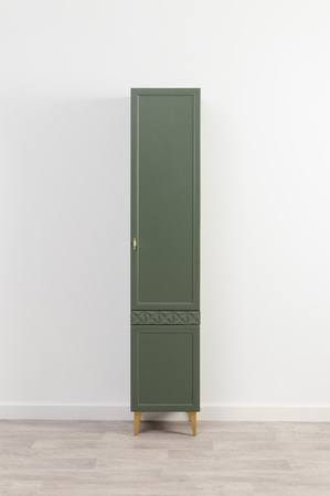 Шкаф-пенал Марион 16.333.01 дымчатый зеленый K521, олива шагрень AG 1050 ПВХ (собирается на любую сторону)