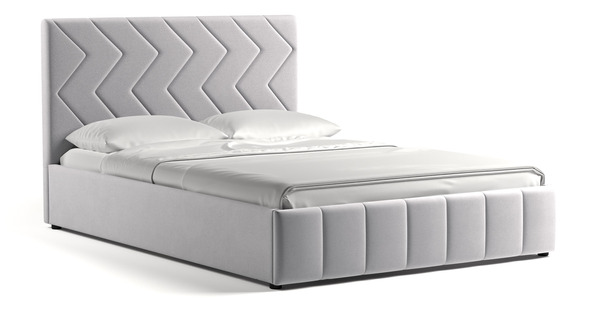 Кровать Милана 140 велюр светло-серый с ортопедическим основанием и подъемным механизмом