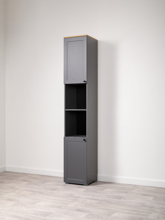 Стеллаж Остин 16.427 серый графит 0162 РЕ, дуб золотой CRAFT, графит ZB 856-2 ПВХ, сборка на любую сторону