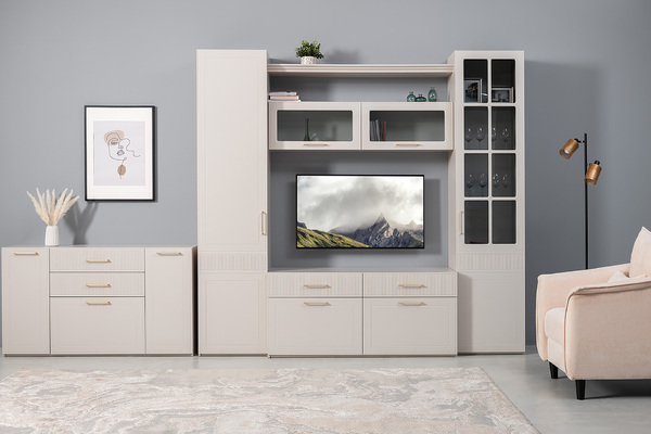 Шкаф навесной Ричфорд 16.328 кашемир 5981 BS, моно керамика D166-2 ПВХ