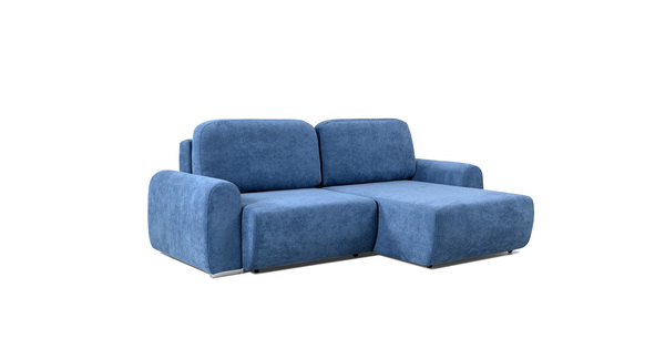 Диван-кровать угловой Тэдди 1504 композиция 2, букле Pique 009 синий, модульная система, сборка на любую сторону