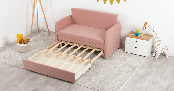 Диван-кровать прямой Юта (120) ТД 522 велюр Вивальди 27 пастельный коралловый