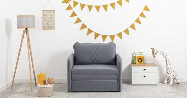 Кресло-кровать Юта (85) ТК 520 велюр Вивальди 12 сине-серый