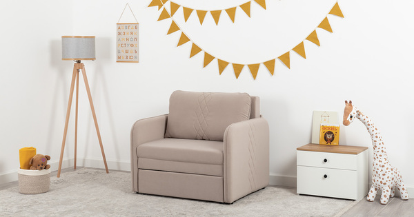 Кресло-кровать Юта (85) ТК 524 велюр Вивальди 4 серо-сливочный